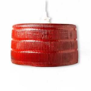 lampada in ceramica grande a sospensione rossa