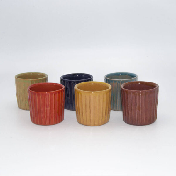 set 6 bicchierin ceramica artigianale colore autunno